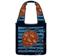 lcndlsoe Borsa di tela di canapa, Cina Elemento Meraviglioso Tradizionale Rosso Porta Modello Donna Borsa a Spalla per il, Multicolore 14., 14.1x14.9in/36x38cm