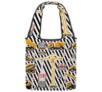 lcndlsoe Borsa di tela di canapa, Cina Elemento Meraviglioso Tradizionale Rosso Porta Modello Donna Borsa a Spalla per il, Multicolore 10., 14.1x14.9in/36x38cm