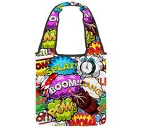 lcndlsoe Borsa di tela di canapa, Cina Elemento Meraviglioso Tradizionale Rosso Porta Modello Donna Borsa a Spalla per il, Multicolore 15., 14.1x14.9in/36x38cm