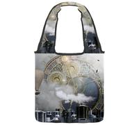 lcndlsoe Borsa tote in tela, bella architettura greca Santorini vulcano Cicladi Caldera, borsa a tracolla da donna per lavoro, shopping, palestra, Multicolore 15., 14.1x14.9in/36x38cm