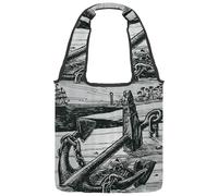 lcndlsoe Borsa tote in tela, bella architettura greca Santorini vulcano Cicladi Caldera, borsa a tracolla da donna per lavoro, shopping, palestra, Multicolore 6., 14.1x14.9in/36x38cm