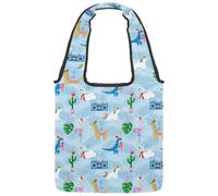lcndlsoe Borsa tote in tela, borsa a tracolla da donna con fiocco di neve blu natalizio fenicottero per lavoro, shopping, palestra, Multicolore 12., 14.1x14.9in/36x38cm