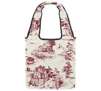 lcndlsoe Borsa tote in tela, borsa a tracolla da donna con villaggio della città vecchia pesca scene di vita per lavoro shopping palestra, Multicolore 1., 14.1x14.9in/36x38cm