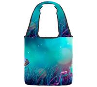 lcndlsoe Borsa tote in tela, borsa a tracolla da donna con villaggio della città vecchia pesca scene di vita per lavoro shopping palestra, Multicolore 9, 14.1x14.9in/36x38cm