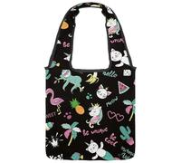lcndlsoe Borsa tote in tela, borsa a tracolla da donna con villaggio della città vecchia pesca scene di vita per lavoro shopping palestra, Multicolore 14., 14.1x14.9in/36x38cm