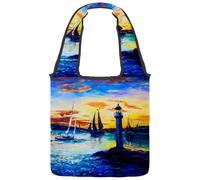 lcndlsoe Borsa tote in tela, borsetta, da donna, con aurora, verde, per lavoro, shopping, palestra, Multicolore 15., 14.1x14.9in/36x38cm