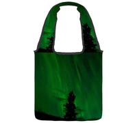 lcndlsoe Borsa tote in tela, borsetta, da donna, con aurora, verde, per lavoro, shopping, palestra, Multicolore 1., 14.1x14.9in/36x38cm
