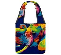 lcndlsoe Borsa tote in tela, borsetta, da donna, con aurora, verde, per lavoro, shopping, palestra, Multicolore 3, 14.1x14.9in/36x38cm