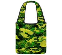 lcndlsoe Borsa tote in tela, borsetta, da donna, con aurora, verde, per lavoro, shopping, palestra, Multicolore 11, 14.1x14.9in/36x38cm