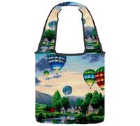 lcndlsoe Borsa tote in tela, con colibrì che suona note musicali, borsa a tracolla da donna per lavoro, shopping, palestra, Multicolore 6., 14.1x14.9in/36x38cm