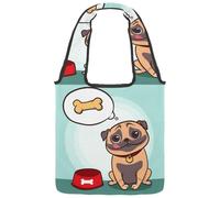 lcndlsoe Borsa tote in tela, con divertente carlino e scritta "Be a Unicorn", borsa a tracolla da donna, per lavoro, shopping, palestra, Multicolore 5., 14.1x14.9in/36x38cm