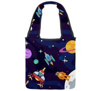 lcndlsoe Borsa tote in tela, da donna, con galassia e cielo stellato, borsa a tracolla per lavoro, shopping, palestra, Multicolore 9, 14.1x14.9in/36x38cm