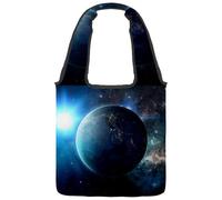 lcndlsoe Borsa tote in tela, da donna, con pianeta spaziale, galassia, borsa a tracolla per lavoro, shopping, palestra, Multicolore 3, 14.1x14.9in/36x38cm