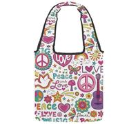 lcndlsoe Borsa tote in tela, divertente mostri colorati con motivo rosa, borsa a tracolla da donna per lavoro, shopping, palestra, Multicolore 5., 14.1x14.9in/36x38cm