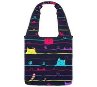 lcndlsoe Borsa tote in tela, Doodle folla in occhiali da sole, borsa a tracolla da donna per lavoro, shopping, palestra, Multicolore 13, 14.1x14.9in/36x38cm