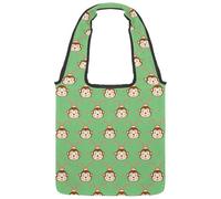 lcndlsoe Borsa tote in tela, graziosa borsa a tracolla da donna con rana che strizza l'occhio per lavoro, shopping, palestra, Multicolore 13, 14.1x14.9in/36x38cm