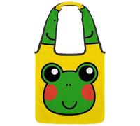 lcndlsoe Borsa tote in tela, graziosa borsa a tracolla da donna con rana che strizza l'occhio per lavoro, shopping, palestra, Multicolore 3, 14.1x14.9in/36x38cm