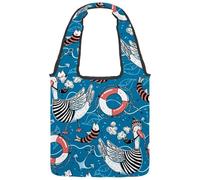 lcndlsoe Borsa tote in tela, motivo a squame di pesce e unicorno brillante, colore magico, motivo sirena, borsa a tracolla da donna per lavoro, shopping, palestra, Multicolore 4., 14.1x14.9in/36x38cm