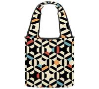 lcndlsoe Borsa tote in tela, motivo a squame di pesce e unicorno brillante, colore magico, motivo sirena, borsa a tracolla da donna per lavoro, shopping, palestra, Multicolore 7, 14.1x14.9in/36x38cm