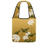 lcndlsoe Borsa tote in tela, motivo albero fiorito, borsa a tracolla da donna, per lavoro, shopping, palestra, Multicolore 6., 14.1x14.9in/36x38cm