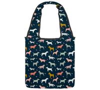 lcndlsoe Borsa tote in tela, motivo balene rosa, unicorno, sirene, narvali, delfini, borsa a tracolla da donna, per lavoro, shopping, palestra, Multicolore 9, 14.1x14.9in/36x38cm