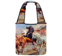 lcndlsoe Borsa tote in tela, motivo: coccinelle con ombrello verde, borsa a tracolla da donna, per lavoro, shopping, palestra, Multicolore 13, 14.1x14.9in/36x38cm