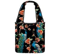 lcndlsoe Borsa tote in tela, motivo: coccinelle con ombrello verde, borsa a tracolla da donna, per lavoro, shopping, palestra, Multicolore 15., 14.1x14.9in/36x38cm