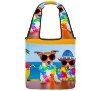 lcndlsoe Borsa tote in tela, motivo: coccinelle con ombrello verde, borsa a tracolla da donna, per lavoro, shopping, palestra, Multicolore 6., 14.1x14.9in/36x38cm