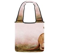 lcndlsoe Borsa tote in tela, motivo: coccinelle con ombrello verde, borsa a tracolla da donna, per lavoro, shopping, palestra, Multicolore 4., 14.1x14.9in/36x38cm