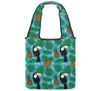 lcndlsoe Borsa tote in tela, motivo piuma di pavone verde, borsa a tracolla da donna per lavoro, shopping, palestra, Multicolore 11, 14.1x14.9in/36x38cm