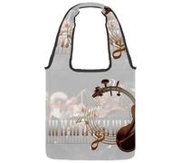 lcndlsoe Borsa tote in tela, nota musicale melodia nota chiave di nota musicale borsa a tracolla da donna per lavoro shopping palestra, Multicolore 8., 14.1x14.9in/36x38cm