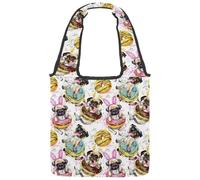 lcndlsoe Borsa tote in tela, stile retrò, motivo: bussola pirata, mappa del mondo, scheletro, chiave, bottiglia, immagine, borsa a tracolla da donna, per lavoro, shopping, palestra, Multicolore 15