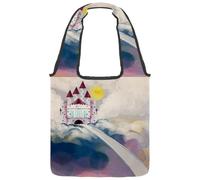 lcndlsoe Borsa tote in tela, vintage Let's Go for a Ride bicicletta floreale borsa a tracolla da donna per lavoro shopping palestra, Multicolore 7, 14.1x14.9in/36x38cm