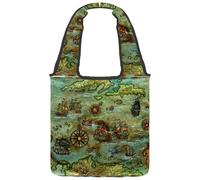 lcndlsoe Borsa tote in tela, vintage Let's Go for a Ride bicicletta floreale borsa a tracolla da donna per lavoro shopping palestra, Multicolore 8., 14.1x14.9in/36x38cm