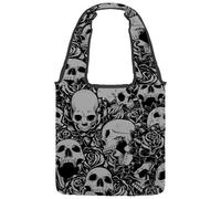 lcndlsoe Borsa tote in tela, vintage Let's Go for a Ride bicicletta floreale borsa a tracolla da donna per lavoro shopping palestra, Multicolore 10., 14.1x14.9in/36x38cm