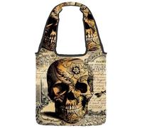 lcndlsoe Borsa tote in tela, vintage Let's Go for a Ride bicicletta floreale borsa a tracolla da donna per lavoro shopping palestra, Multicolore 6., 14.1x14.9in/36x38cm