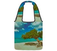 lcndlsoe Divi Tree Blue Sea Borsa a tracolla da donna in tela, per lavoro, shopping, palestra, Multicolore 1., 14.1x14.9in/36x38cm