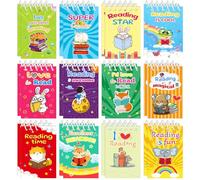 Lcnjscgo 24 mini quaderni a spirale con scritta "Love to Read Pocket Notepads Journal Memo Pad per leggere libri di compleanno, bomboniere, regali, borsa regalo, ufficio, scuola, aula ricompense