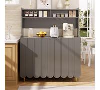 Lcoho Credenza grigia (120 x 40 x 51 cm), credenza cucina, stile moderno e semplice, design ripiano aperto che crea una cucina e una zona pranzo ordinata