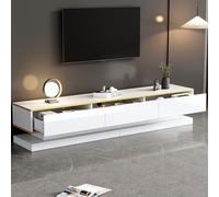 Lcoho Mobile per TV, 200 x 40 x 40 cm, con 3 cassetti, supporto per TV lucido, mobile da soggiorno con ampio spazio di archiviazione, bianco caldo, mobile TV (200 x 40 x 40 cm)