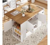 Lcoho Moderna isola della cucina, armadio da cucina, armadio a buffet, armadio da cucina con cassetti e ripiani, credenza per cucina e sala da pranzo (bianco)