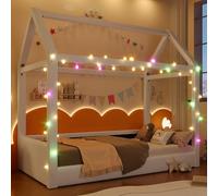 Lcoho Piumone imbottito (90 x 200 cm) con strisce luminose a LED, beige