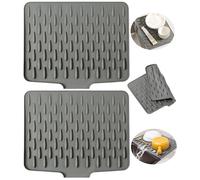 LCOUACEO Tappetino Scolapiatti Silicone, 2 Pezzi Tappetino Silicone Cucina Scolapiatti, Pieghevole Gocciolatoio per Lavello, Antiscivolo e Resistente al Calore, Sgocciolatoio Lavandino Cucina