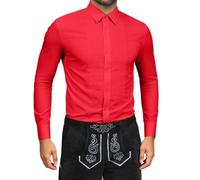 LCpddajlspig Camicia da uomo a maniche lunghe: camicia bianca con colletto alto, camicia per il tempo libero, slim fit, per costume tradizionale, non necessita di stiratura, per uomo, taglia S-3XL