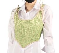 LCpddajlspig Corpetto Donna,Corsetto Donna Elegante Corset Curvy Corsetti Medievale con Lacci e Stampa Floreale Steampunk Bustier Goth Y2k Bustino Top Pizzo per Halloween Carnevale e Cosplay Verde XS