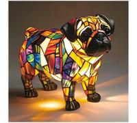LCPKUTTR Dog Series Art Night Light, Hand Painted Resin Canine Decor with Warm Glow, Cute Pet Themed Desk Accent, Vintage Animal Night Light Home Decor u-4017(A)