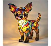 LCPKUTTR Dog Series Art Night Light, Hand Painted Resin Canine Decor with Warm Glow, Cute Pet Themed Desk Accent, Vintage Animal Night Light Home Decor u-4017(I)