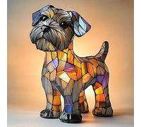 LCPKUTTR Dog Series Art Night Light, Hand Painted Resin Canine Decor with Warm Glow, Cute Pet Themed Desk Accent, Vintage Animal Night Light Home Decor u-4017(N)