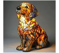 LCPKUTTR Dog Series Art Night Light, Hand Painted Resin Canine Decor with Warm Glow, Cute Pet Themed Desk Accent, Vintage Animal Night Light Home Decor u-4017(F)