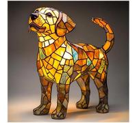 LCPKUTTR Dog Series Art Night Light, Hand Painted Resin Canine Decor with Warm Glow, Cute Pet Themed Desk Accent, Vintage Animal Night Light Home Decor u-4017(C)